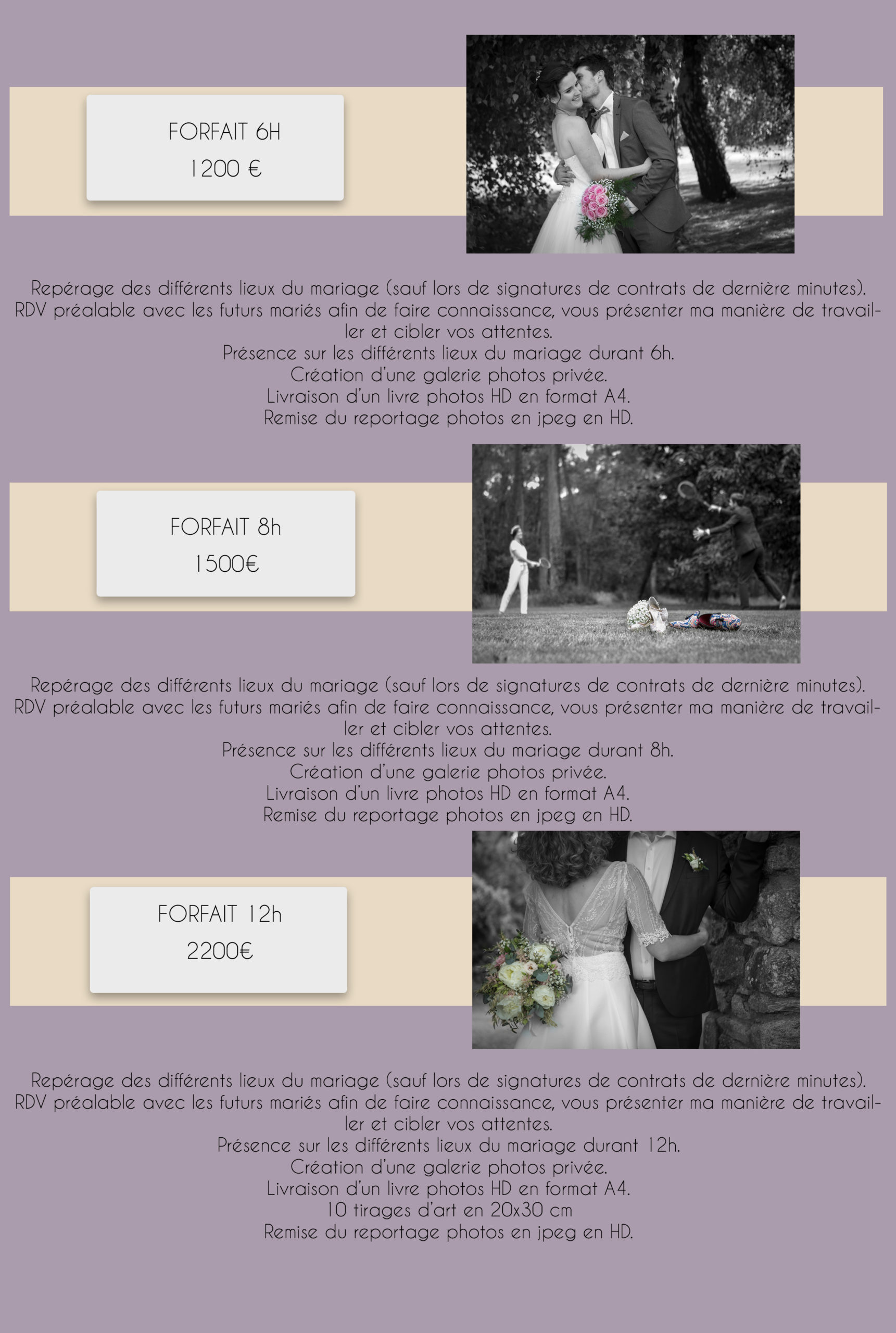Guide tarifaire mariage 2021