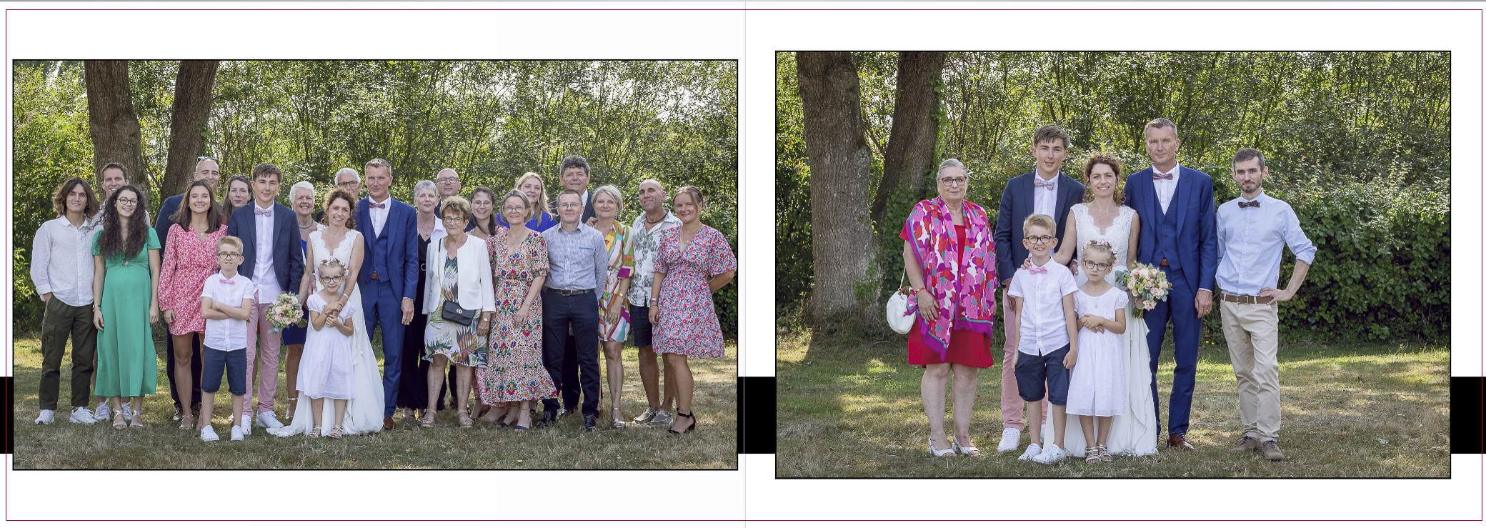 Photo de groupe au Domaine de Kervichelors d'un reportage mariage dans le Morbihan