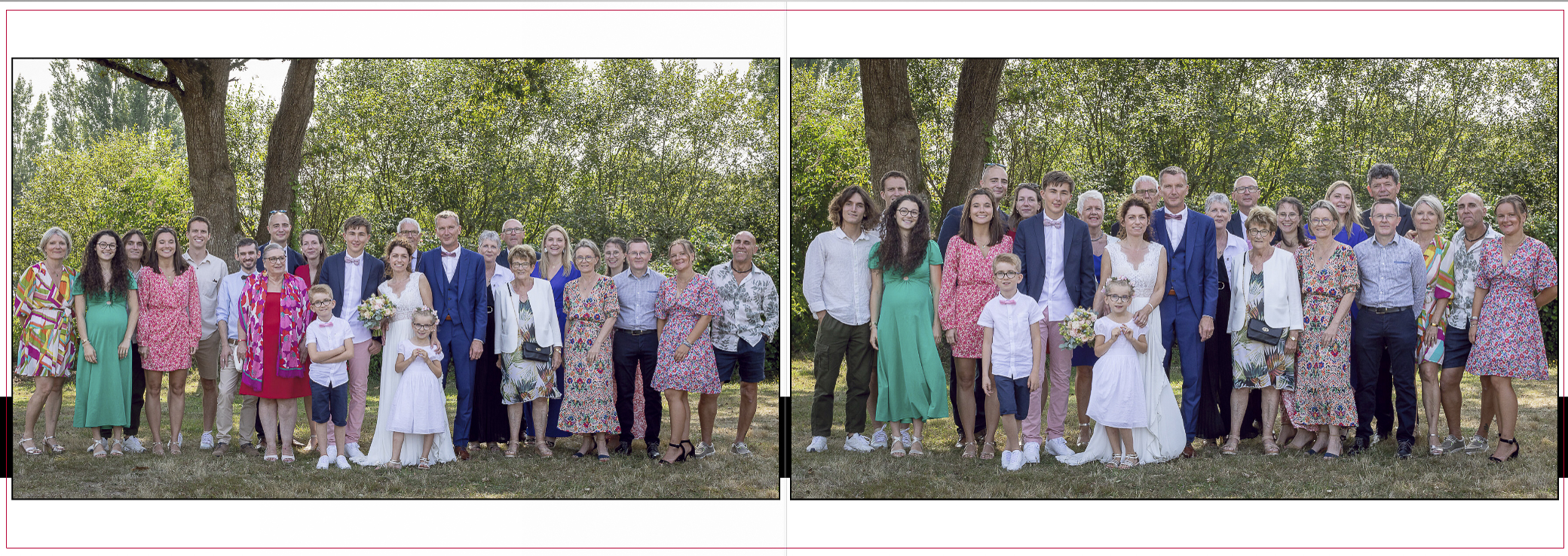 Photo de groupe au Domaine de Kervichelors d'un reportage mariage dans le Morbihan