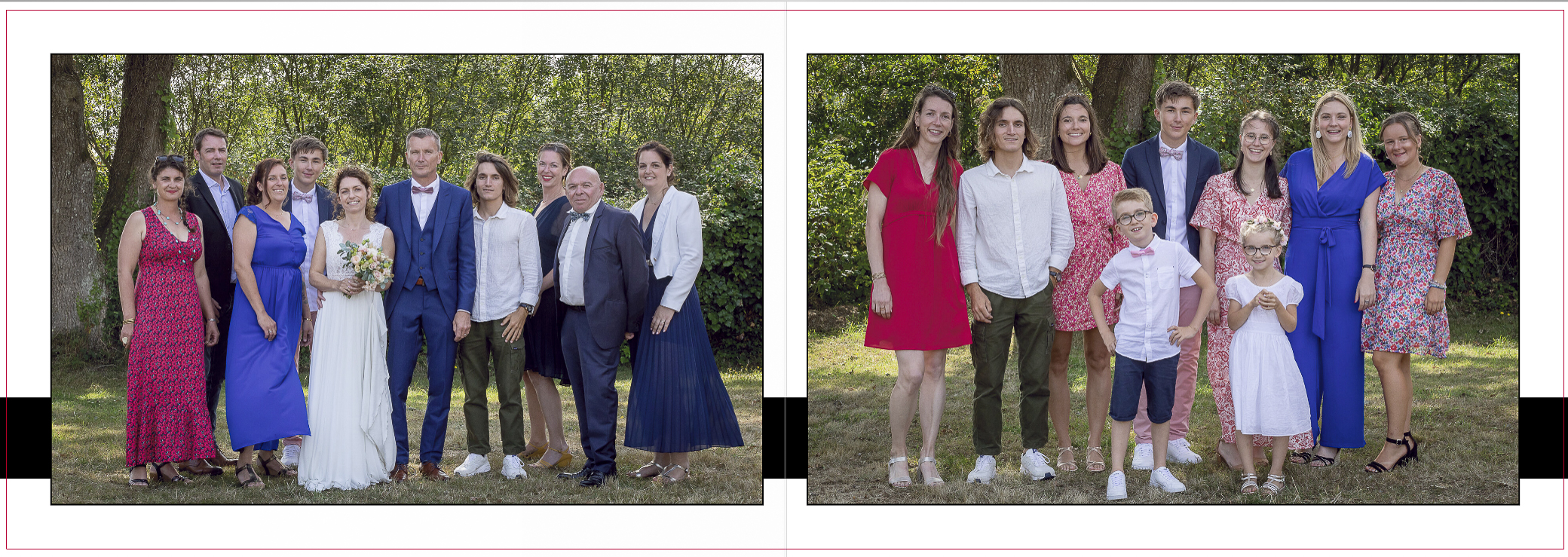 Photo de groupe au Domaine de Kervichelors d'un reportage mariage dans le Morbihan