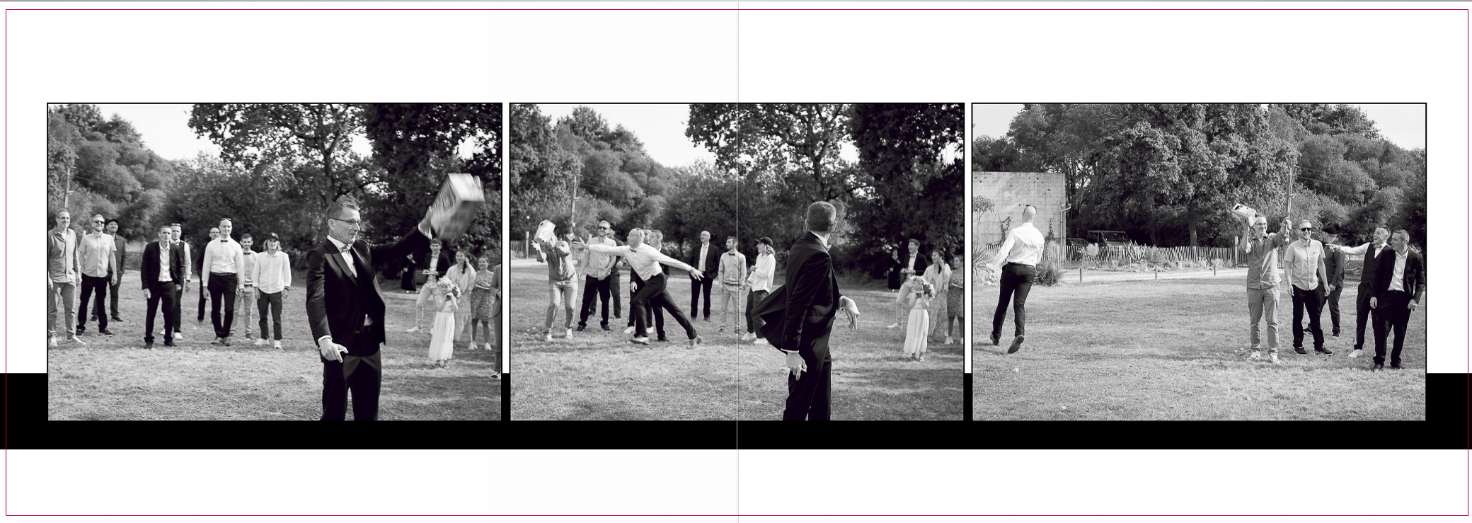 Le lancé par le marié lors d'un reportage de mariage dans le Morbihan