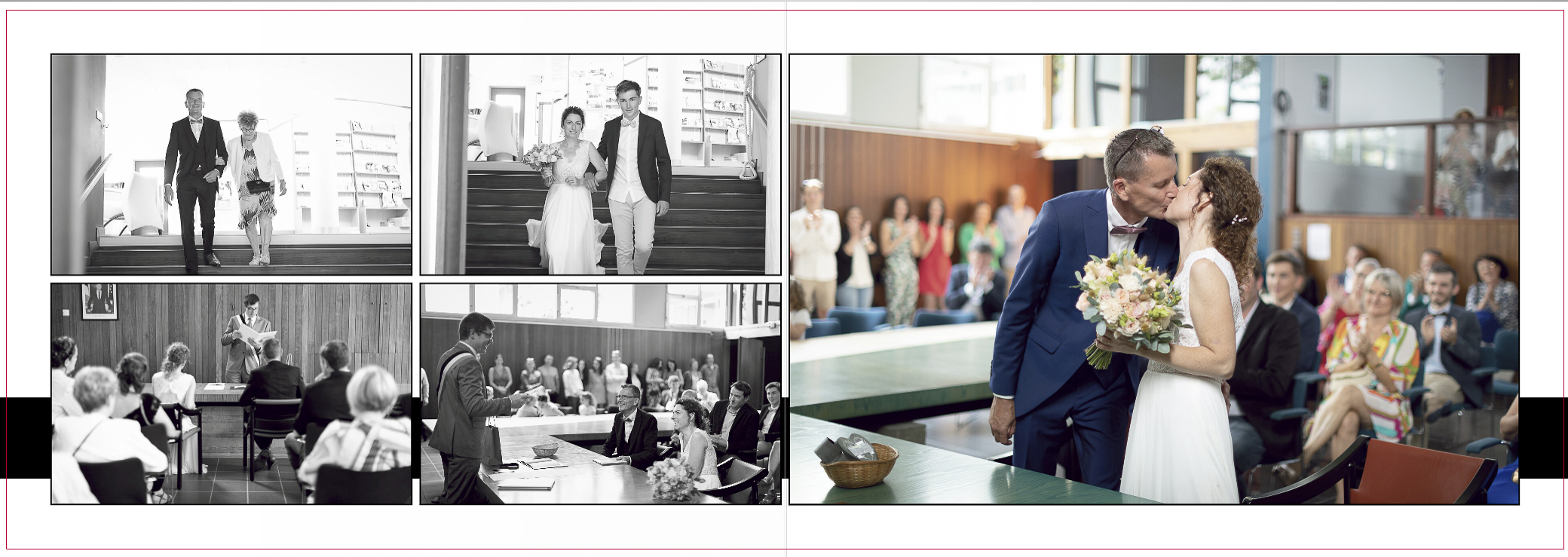 L'entrée des mariés à la mairie lors d'un reportage mariage dans le Morbihan